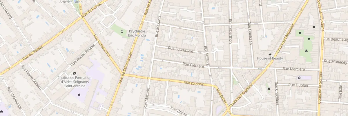 Plan du 14 Rue Clément à Bordeaux