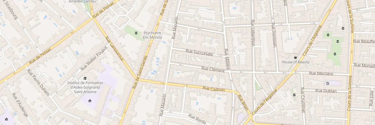 Plan du 10 Rue Clément à Bordeaux