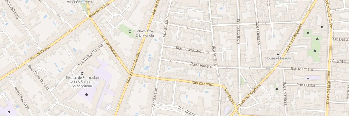 Plan du 6 Rue Clément à Bordeaux