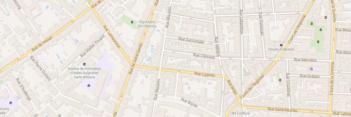 Plan du 11 Rue Clément à Bordeaux