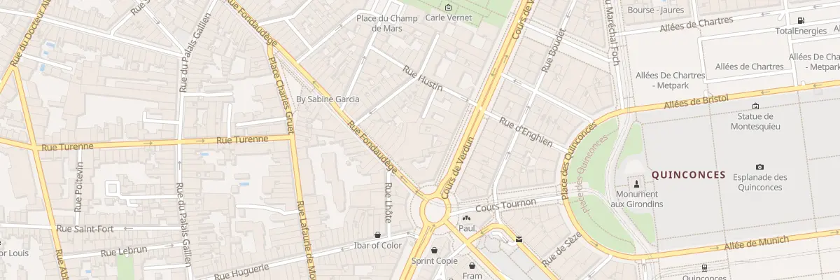 Plan du 5 Rue Fondaudège à Bordeaux