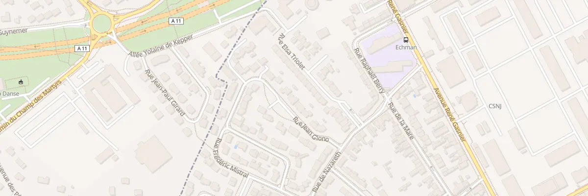 Plan du 10 Rue Jean Giono à Angers