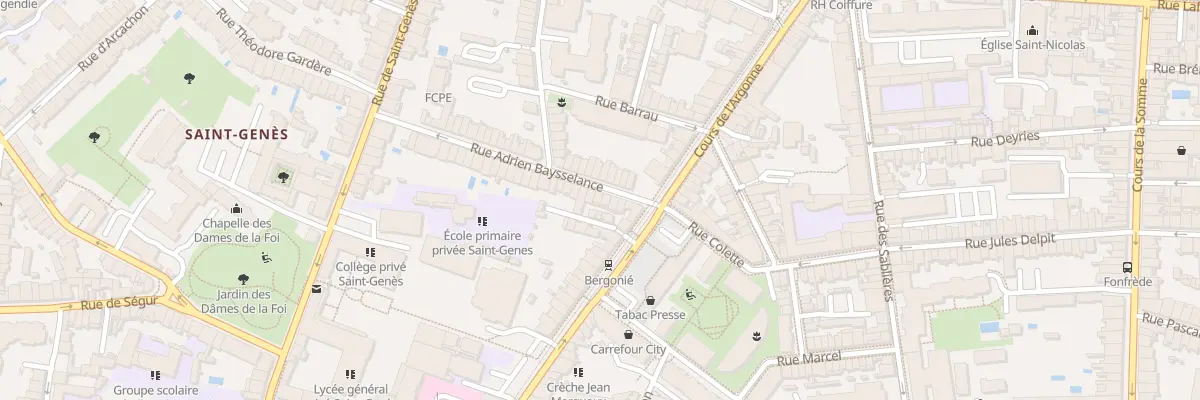 Plan du 45 Rue Adrien Baysselance à Bordeaux