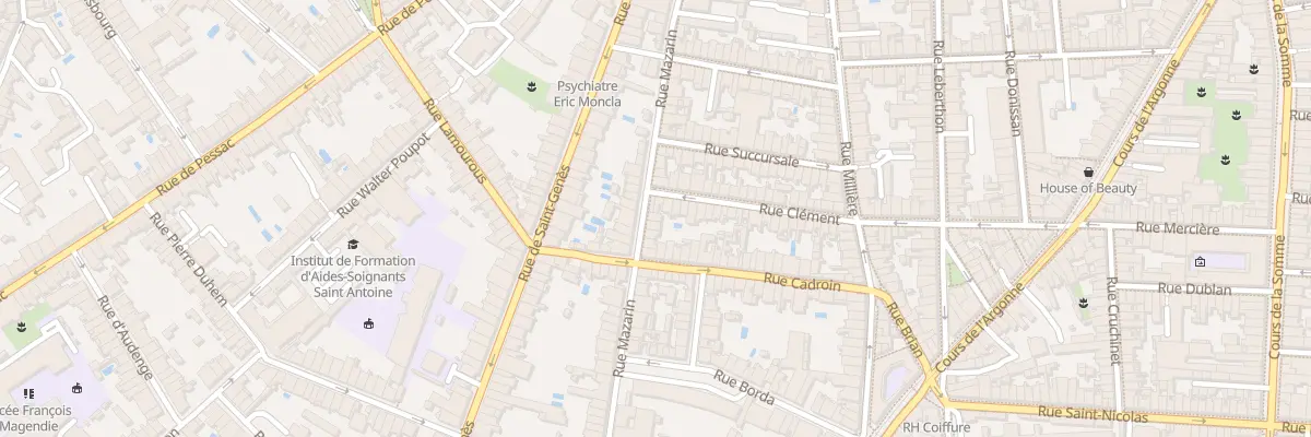 Plan du 68 Rue Mazarin à Bordeaux