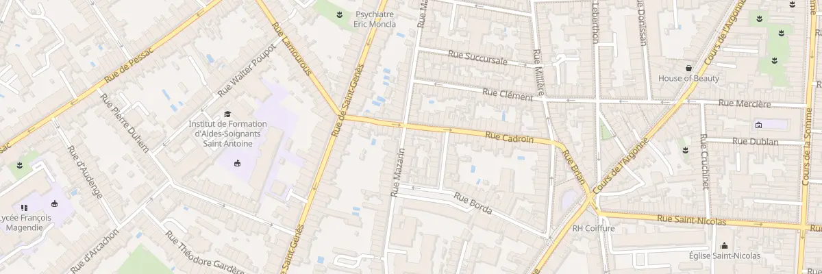 Plan du 80 Rue Mazarin à Bordeaux