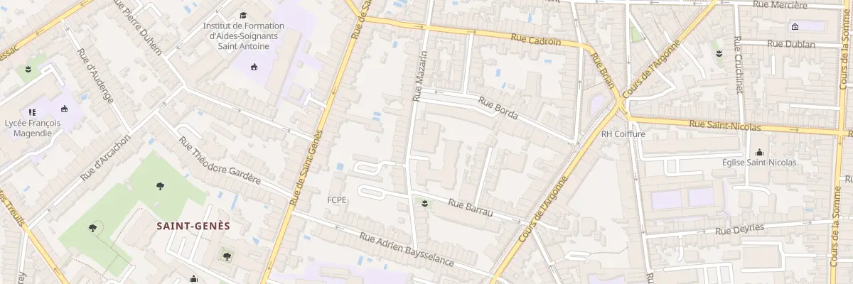 Plan du 118 Rue Mazarin à Bordeaux