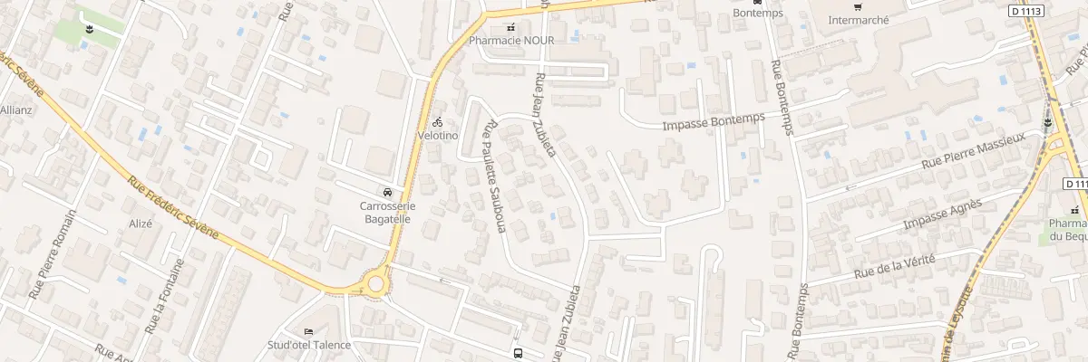 Plan du 15 Rue Jean Zubieta à Talence