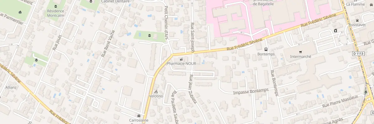 Plan du 1 Rue Frédéric Sevene à Talence