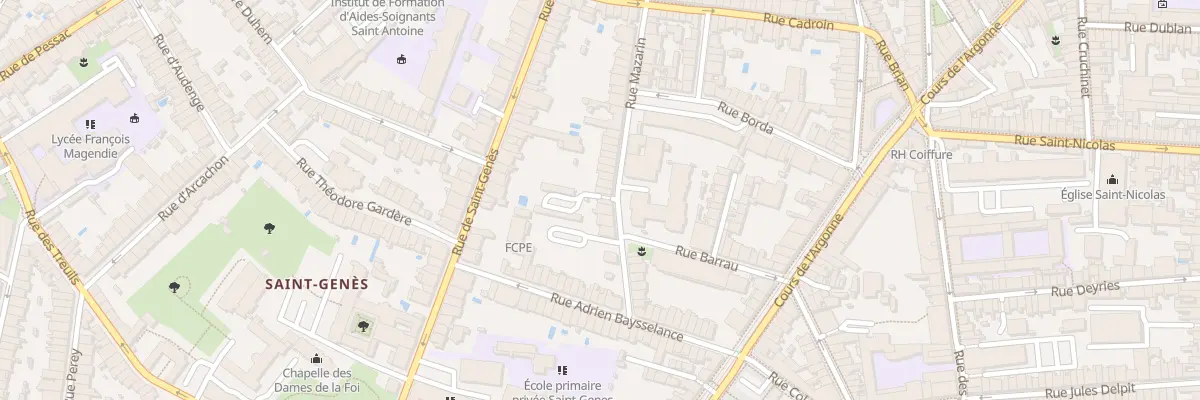 Plan du 127 Rue Mazarin à Bordeaux