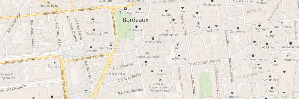 Plan du 10 Rue des Remparts à Bordeaux