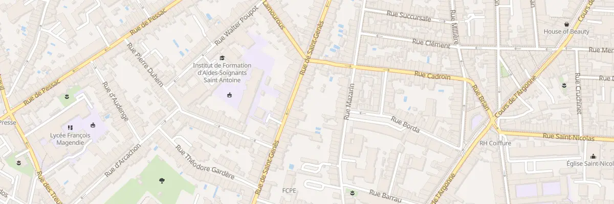 Plan du 84 Rue Saint Genes à Bordeaux