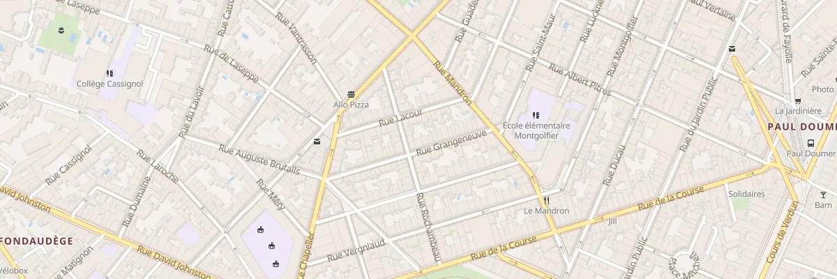 Plan du 25 Rue Grangeneuve à Bordeaux