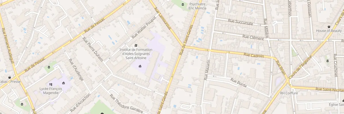 Plan du 75 Rue Saint Genes à Bordeaux