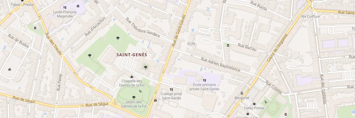 Plan du 128 Rue Saint Genes à Bordeaux