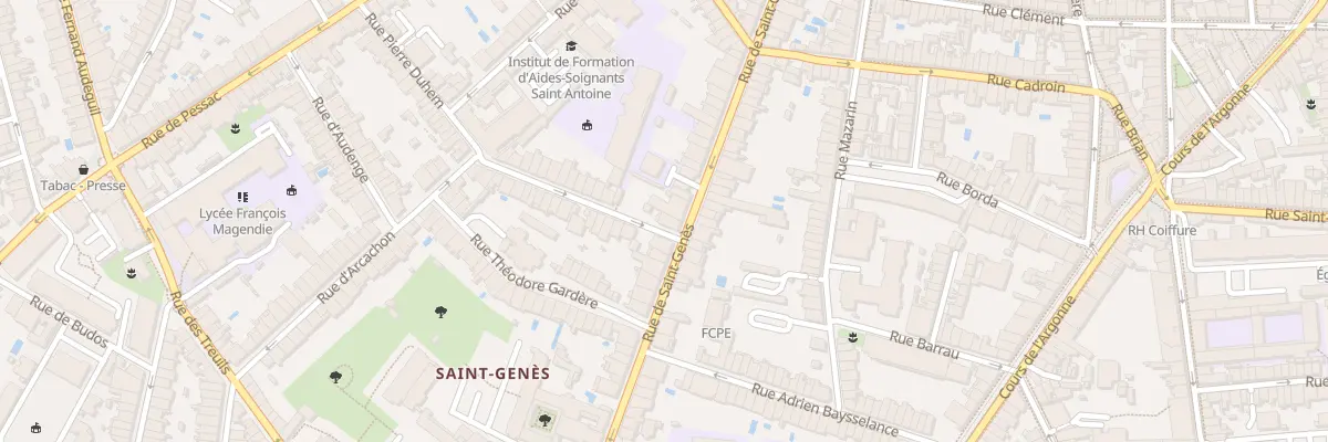 Plan du 99 Rue Saint Genes à Bordeaux
