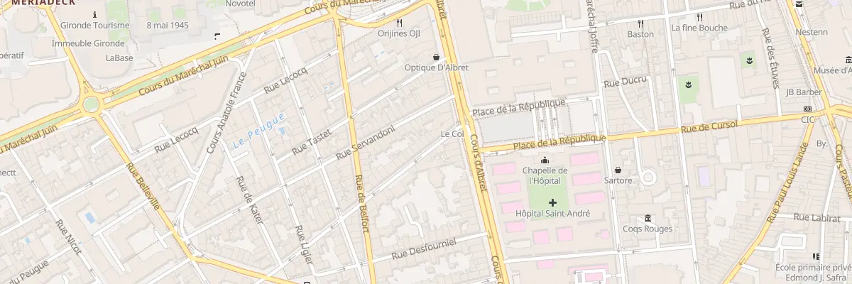 Plan du 9 Rue Mouneyra à Bordeaux