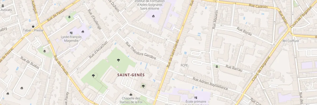 Plan du 20 Rue Théodore Gardère à Bordeaux