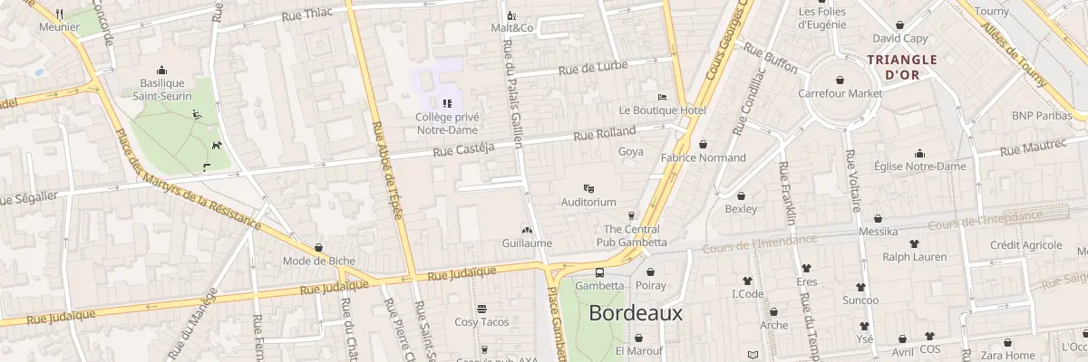 Plan du 20 Rue du Palais Gallien à Bordeaux
