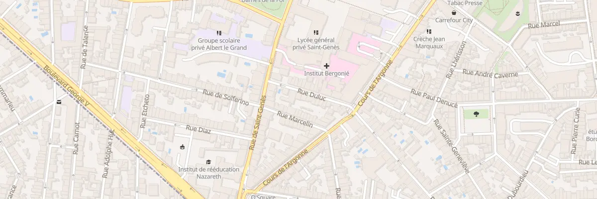 Plan du 9 Rue Duluc à Bordeaux