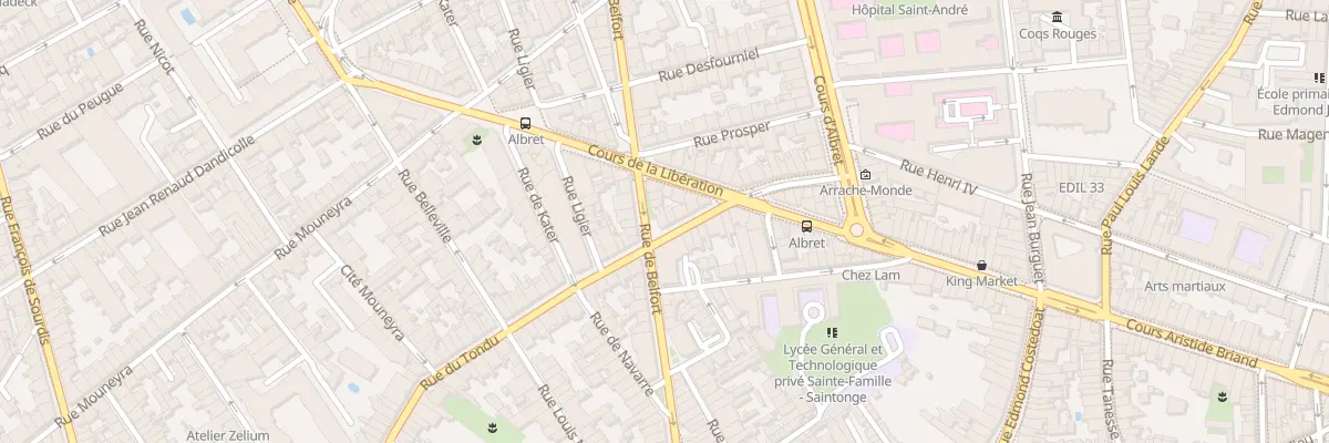 Plan du 25 Rue du Tondu à Bordeaux