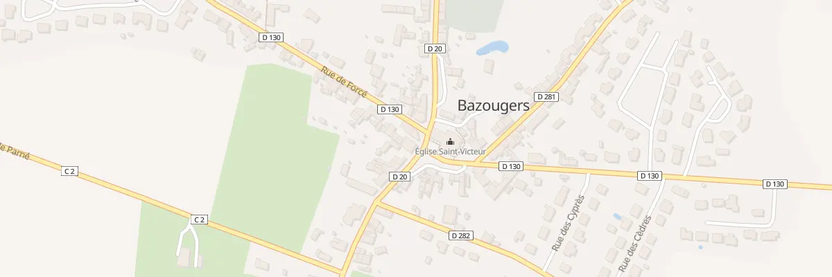 Plan du 2 Pl de l’Église à Bazougers