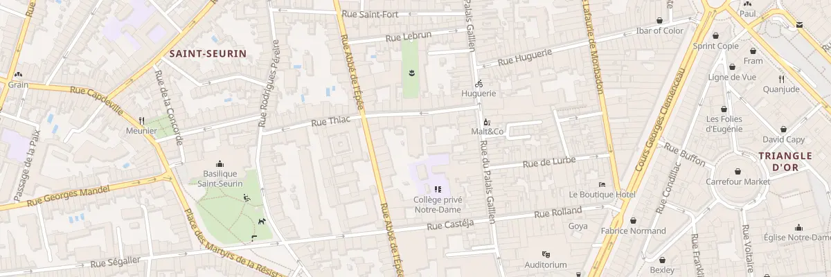 Plan du 18 Rue Thiac à Bordeaux