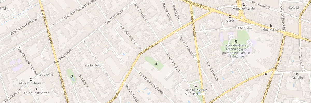 Plan du 54 Rue du Tondu à Bordeaux