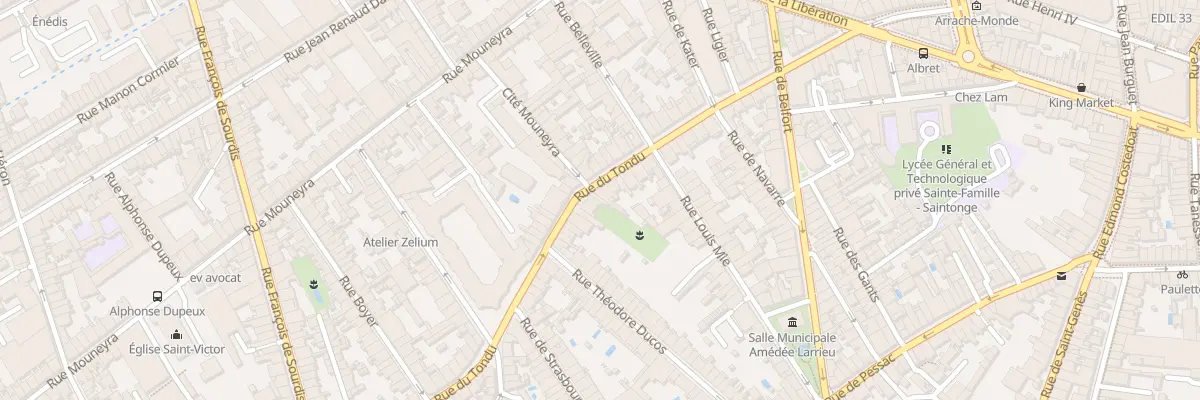 Plan du 62 Rue du Tondu à Bordeaux