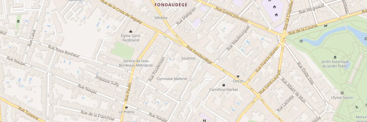 Plan du 172 Rue Fondaudège à Bordeaux
