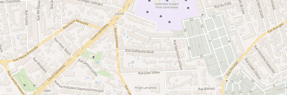 Plan du 22 Rue Guillaume Boue à Talence