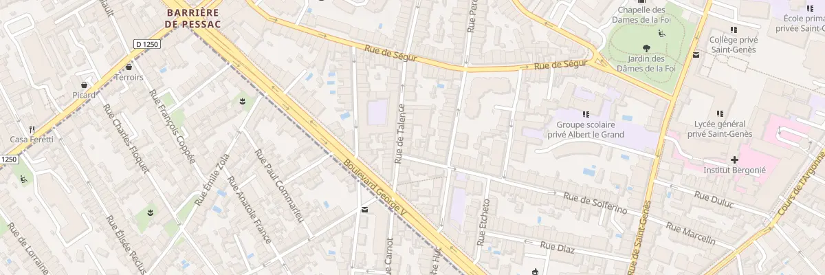Plan du 62B Rue de Talence à Bordeaux