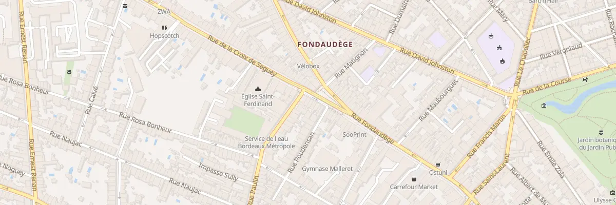 Plan du 198 Rue Fondaudège à Bordeaux