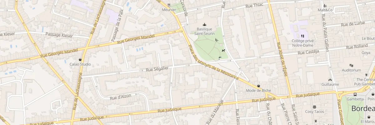 Plan du 3 Rue Ségalier à Bordeaux