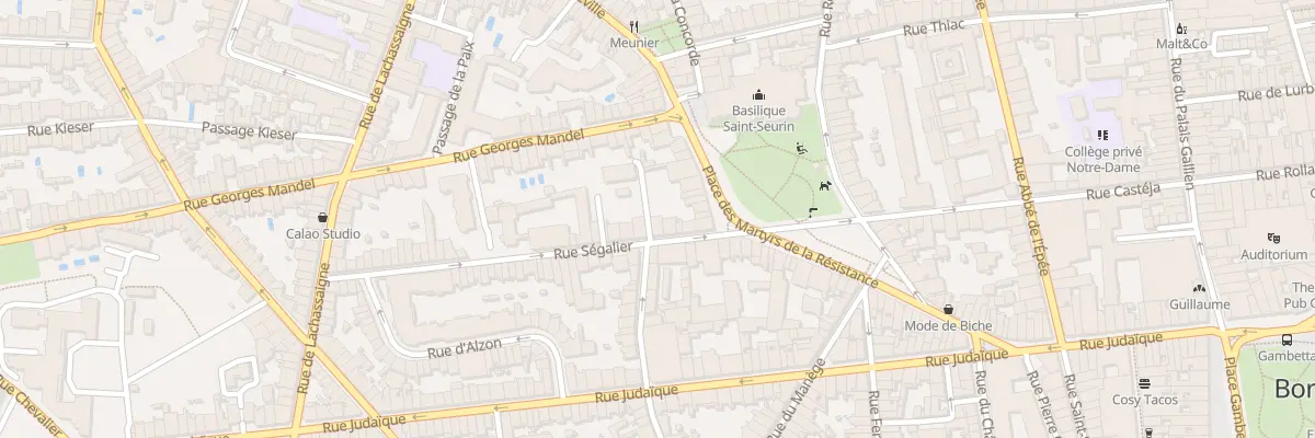 Plan du 9 Rue Ségalier à Bordeaux