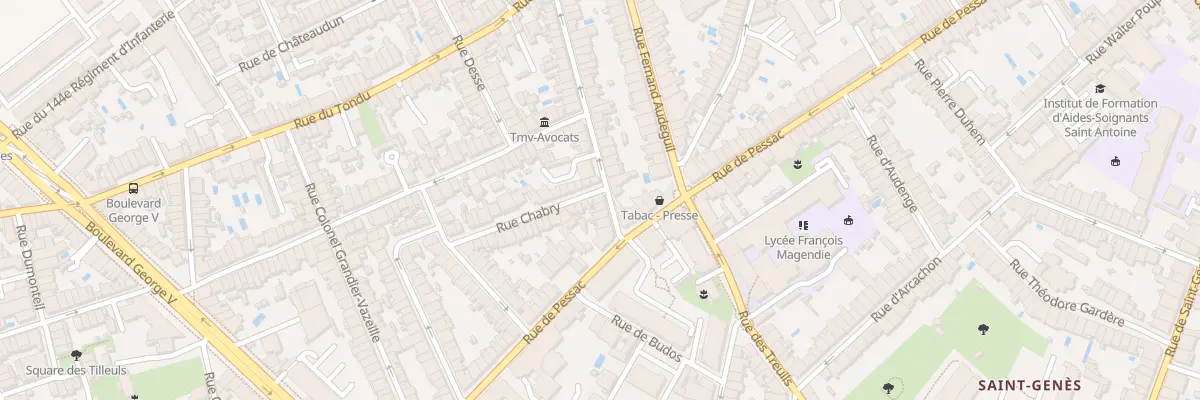 Plan du 2 Rue Chabry à Bordeaux