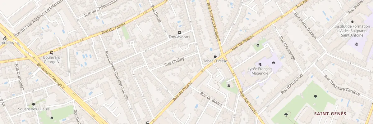 Plan du 12 Rue Chabry à Bordeaux