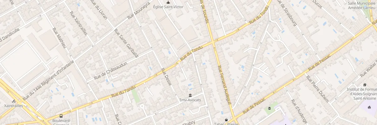 Plan du 154 Rue du Tondu à Bordeaux