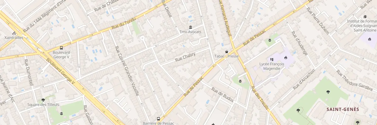 Plan du 22 Rue Chabry à Bordeaux
