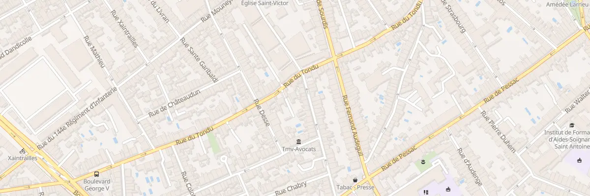 Plan du 156 Rue du Tondu à Bordeaux