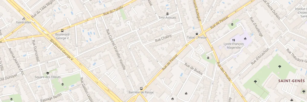 Plan du 20 Rue Auguste Merillon à Bordeaux