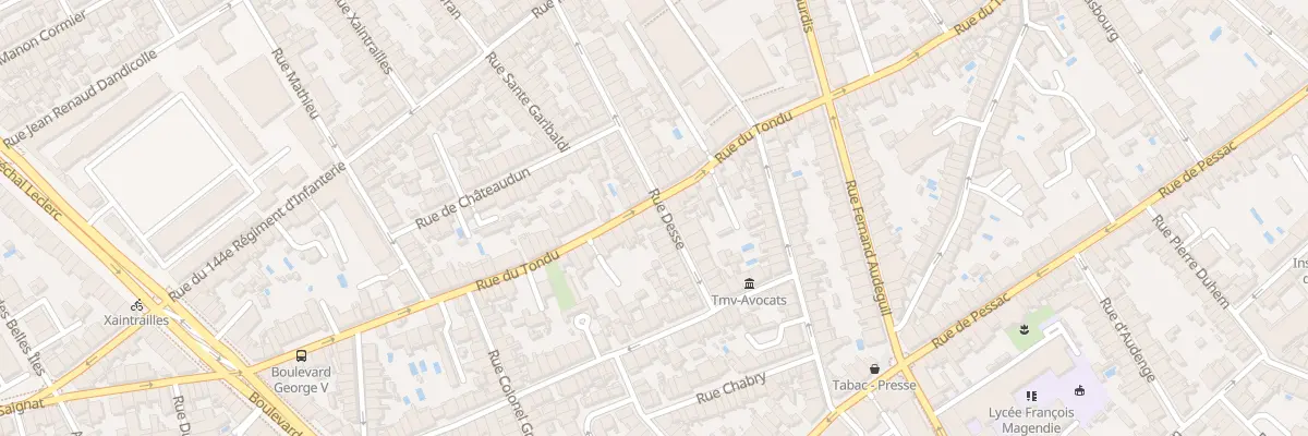 Plan du 168 Rue du Tondu à Bordeaux