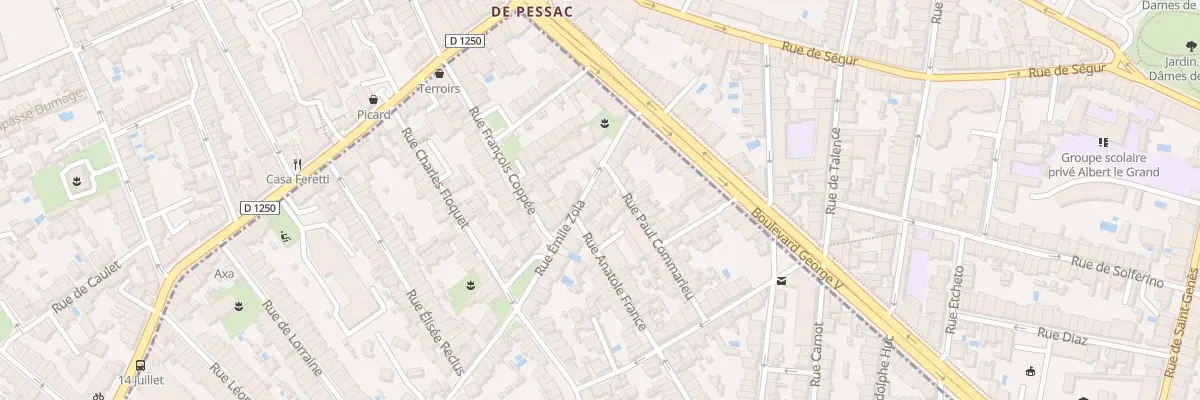 Plan du 20 Rue Emile Zola à Talence