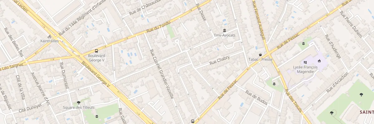 Plan du 5 Rue Auguste Merillon à Bordeaux