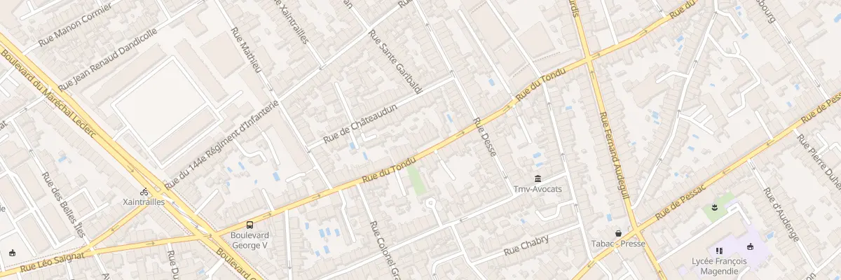 Plan du 185 Rue du Tondu à Bordeaux