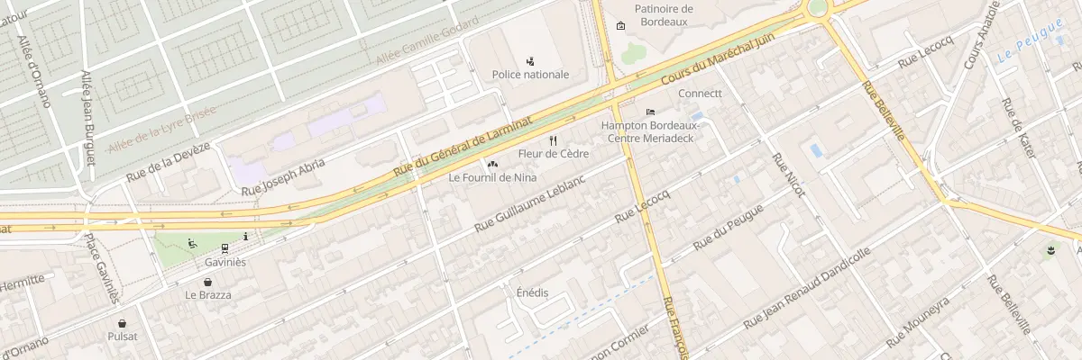Plan du 21 Rue Guillaume Leblanc à Bordeaux