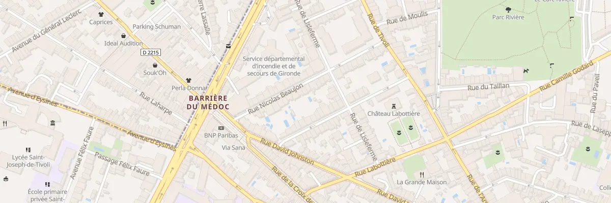 Plan du 25 Rue Nicolas Beaujon à Bordeaux