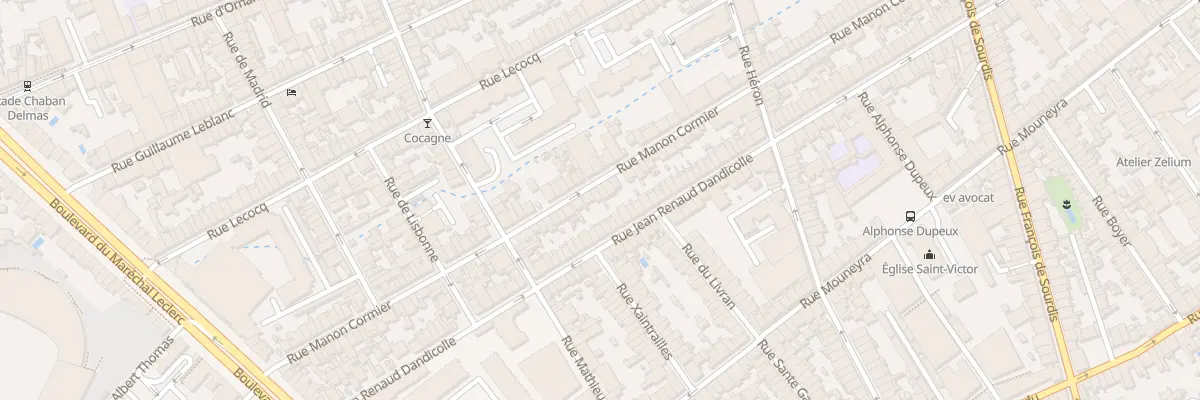 Plan du 100 Rue Manon Cormier à Bordeaux