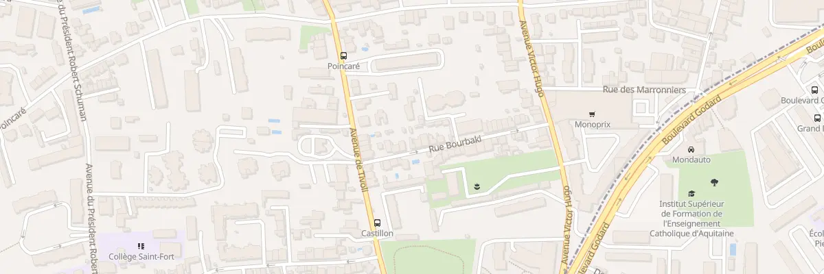 Plan du 12 Rue Bourbaki au Bouscat
