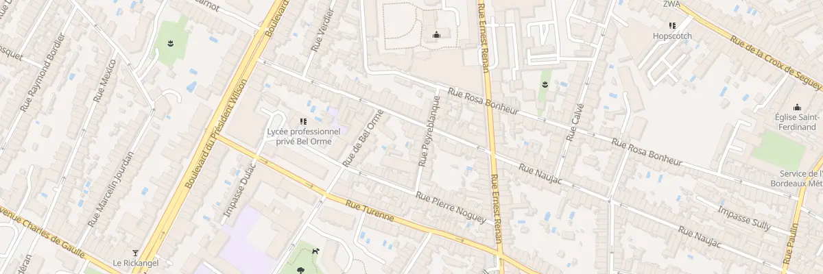 Plan du 190 Rue Naujac à Bordeaux
