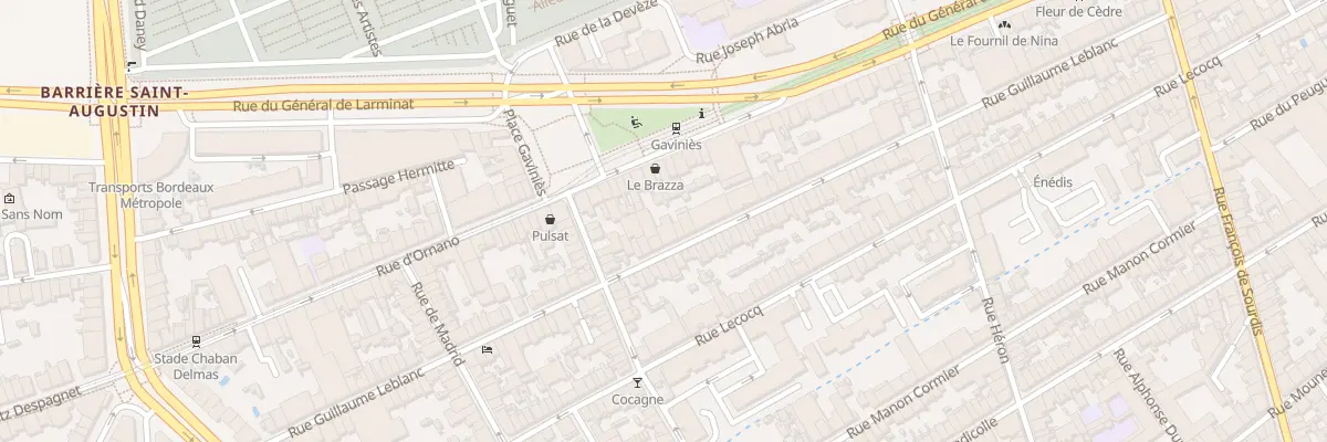 Plan du 93 Rue Guillaume Leblanc à Bordeaux